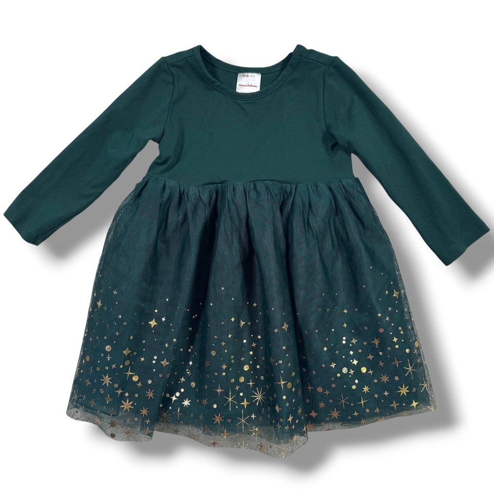 Hanna Andersson Tulle Shimmer Star Print Dress 2T Toddler Girls Christmas